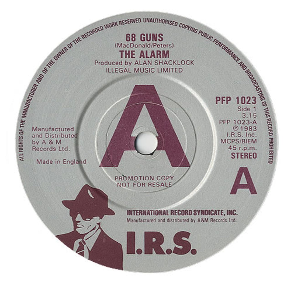 The Alarm Sixty Eight Guns - A-Label - P/S UK Promo 7" vinyl single (7 inch record / 45) ALA07SI13579