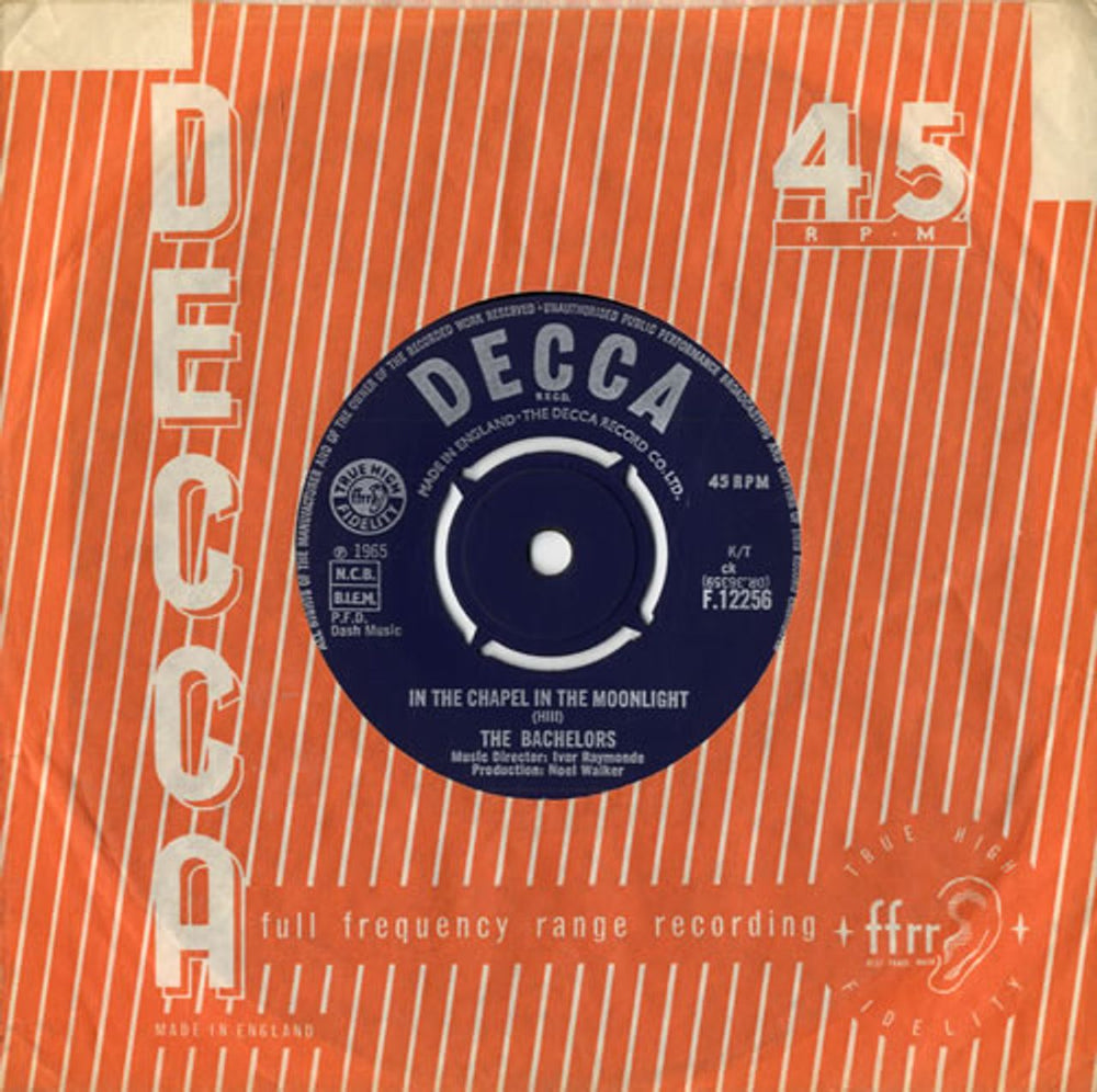 The Bachelors In The Chapel In The Moonlight UK 7" vinyl single (7 inch record / 45) F.12256