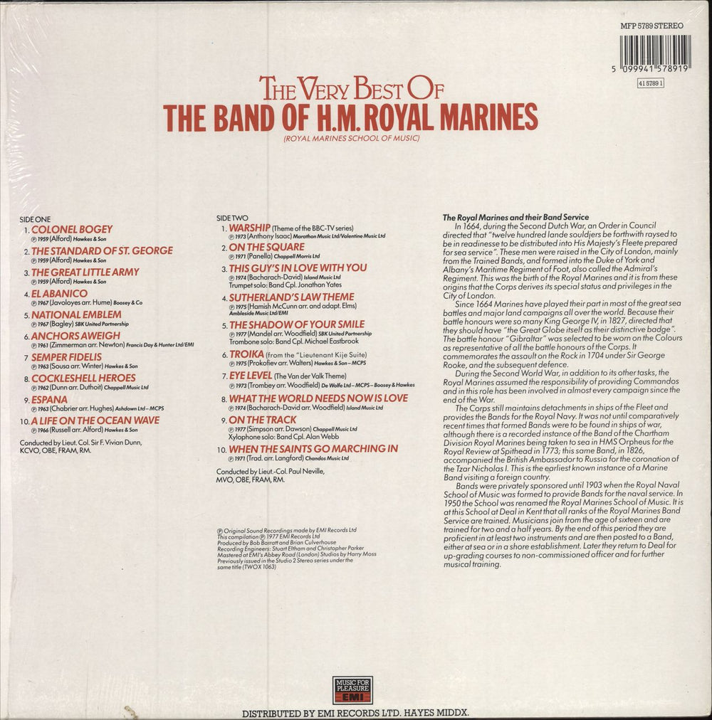 The Band Of H.M. Royal Marines The Very Best Of The Band Of H.M. Royal Marines UK vinyl LP album (LP record) 5099941578919