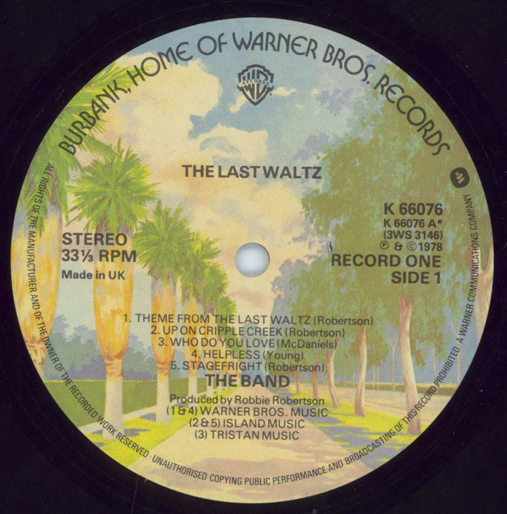 The Band The Last Waltz - 1st - EX UK 3-LP vinyl record set (Triple LP Album) T-B3LTH725424