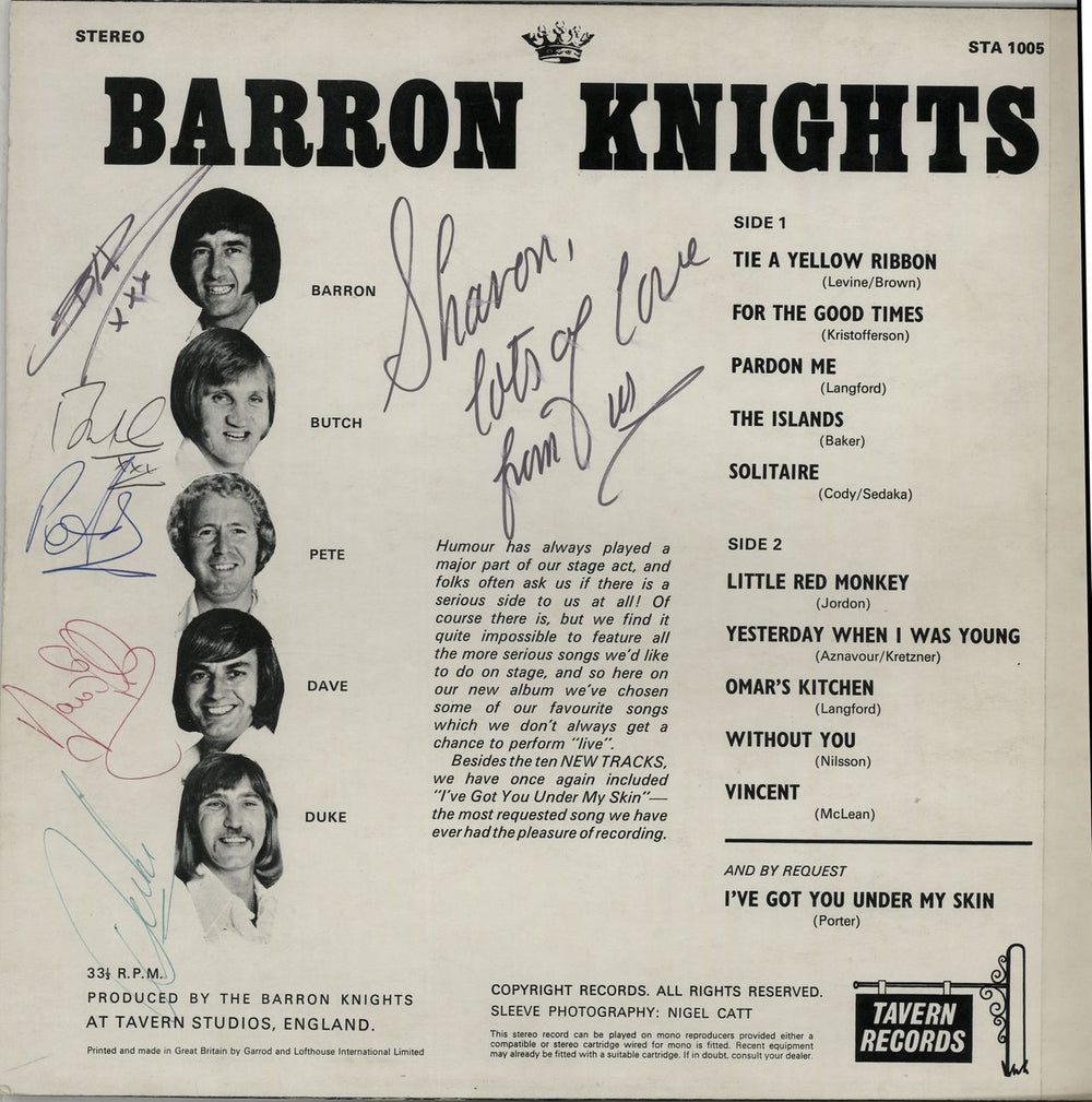 The Barron Knights Odds On Favourites - Fully Autographed UK vinyl LP album (LP record) KN8LPOD616907