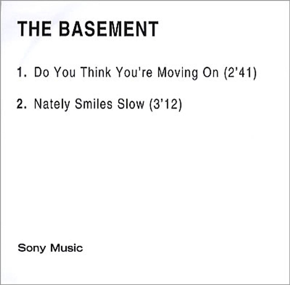 The Basement Do You Think You're Moving On UK Promo CD-R acetate CDR ACETATE