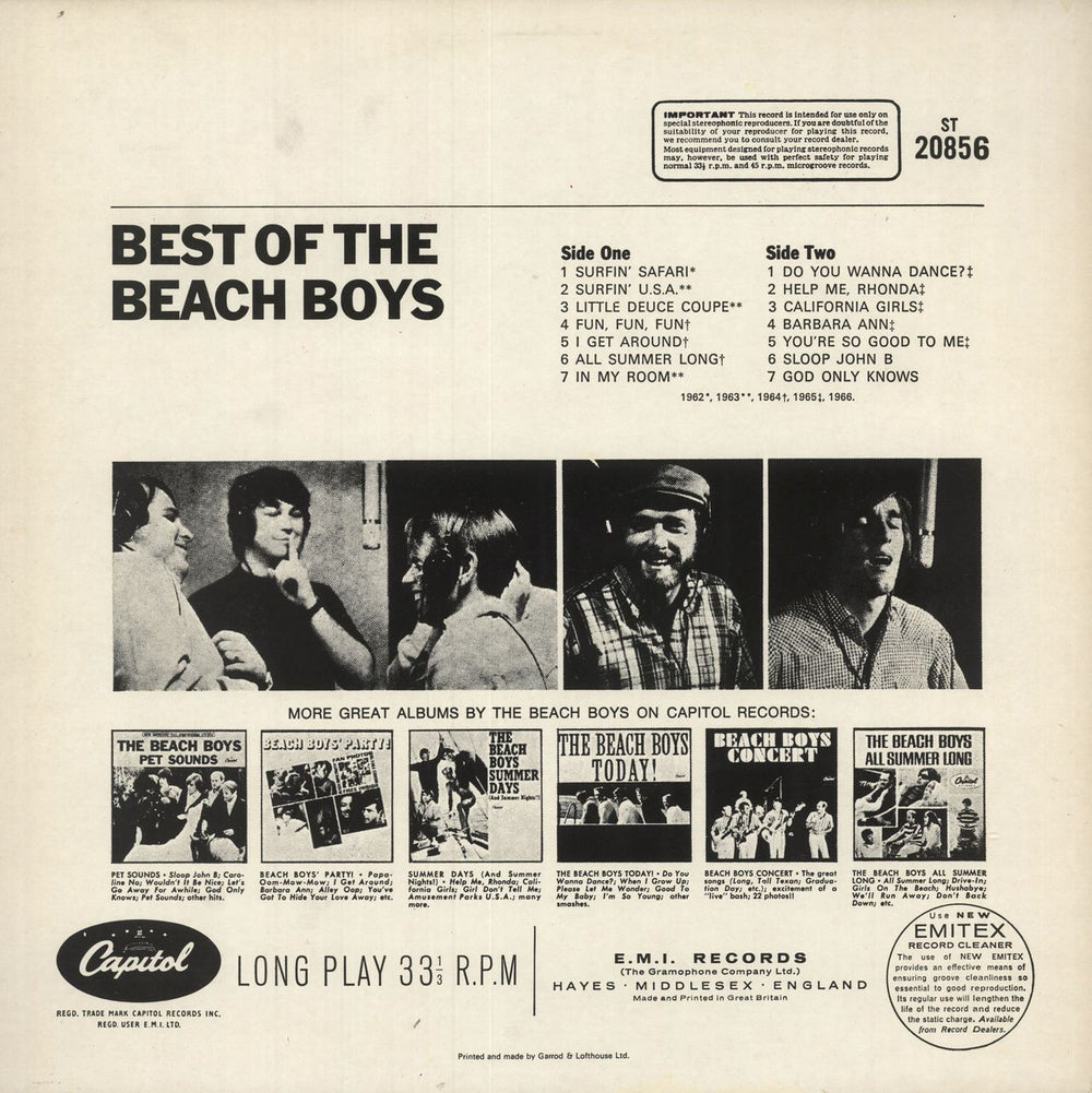 The Beach Boys Best Of The Beach Boys - 5th UK vinyl LP album (LP record)