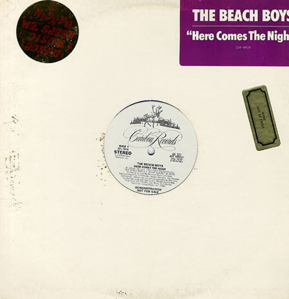 The Beach Boys Here Comes The Night - Blue Vinyl US Promo 12" vinyl single (12 inch record / Maxi-single) AS557