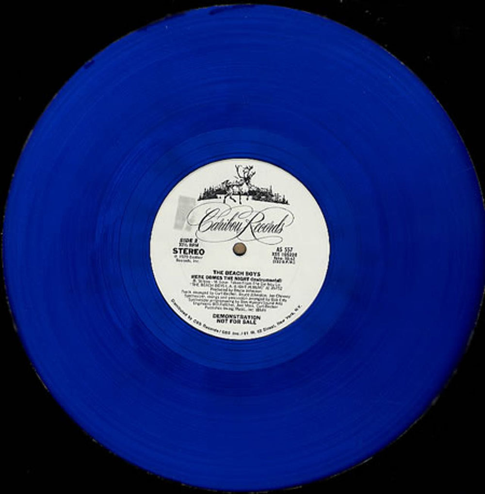 The Beach Boys Here Comes The Night - Blue Vinyl US Promo 12" vinyl single (12 inch record / Maxi-single) BBO12HE55176