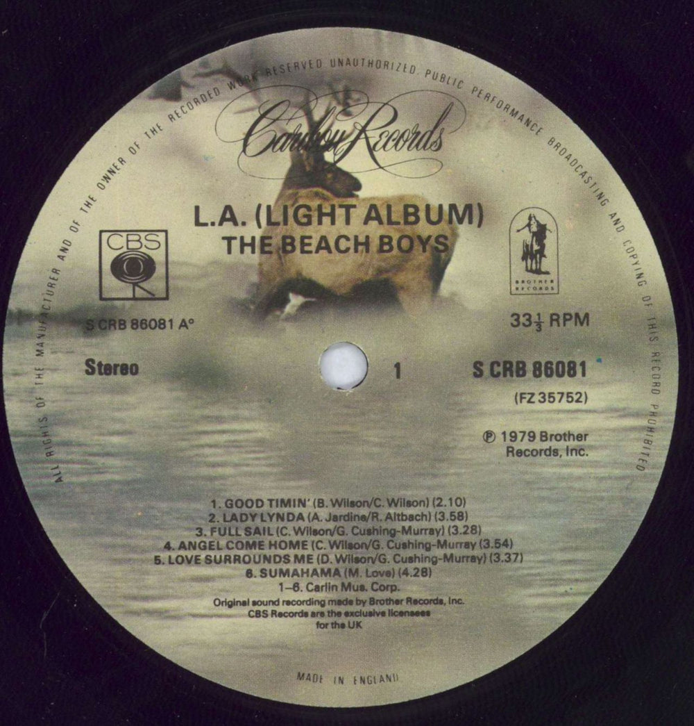 The Beach Boys L.A. (Light Album) - Gold promo stamp UK Promo vinyl LP album (LP record) BBOLPLA824676