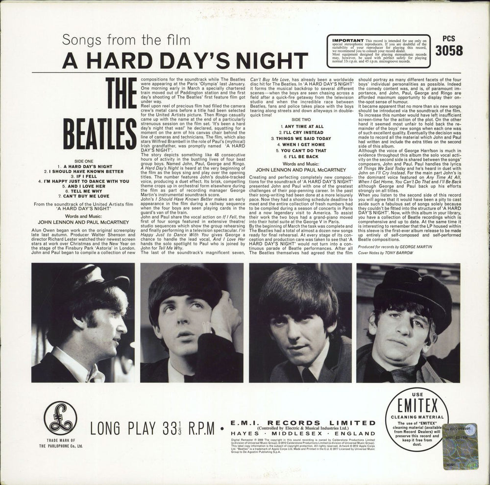 The Beatles A Hard Day's Night - 180gm Vinyl - EX UK vinyl LP album (LP record)