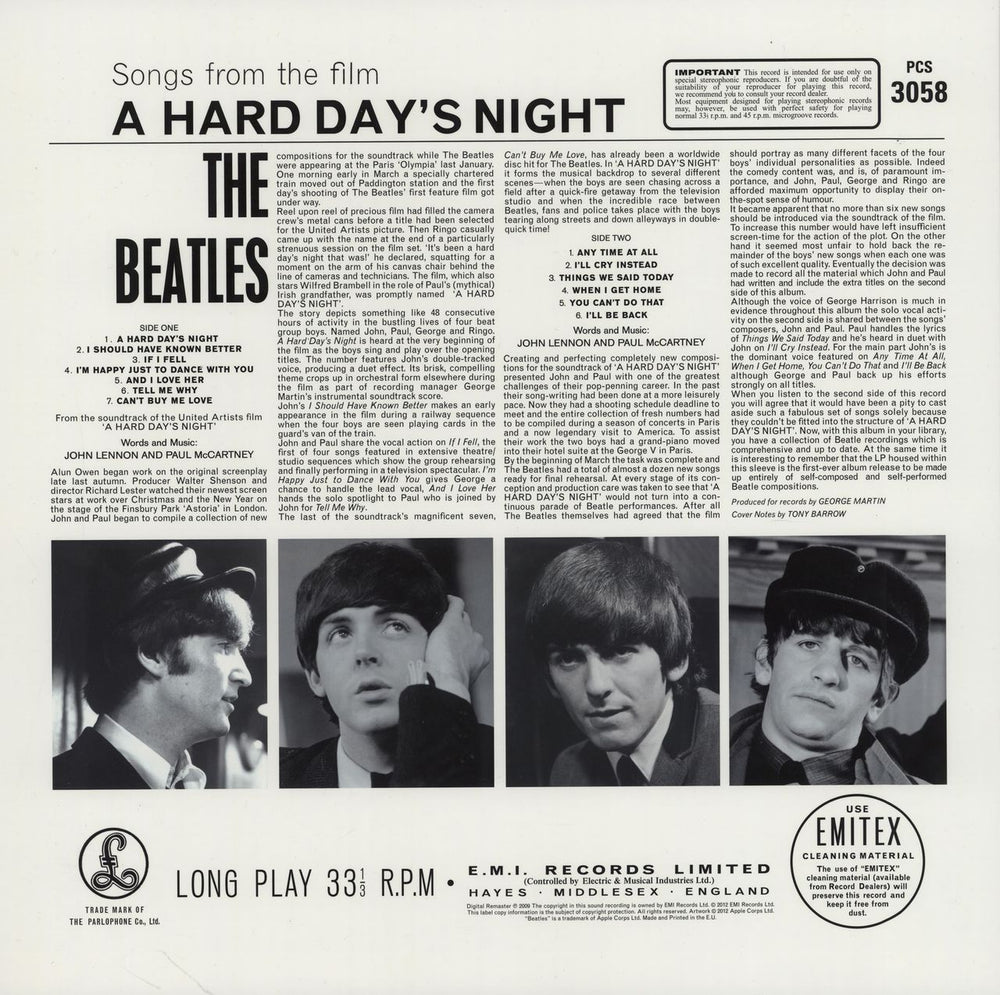 The Beatles A Hard Day's Night - 180gm Vinyl UK vinyl LP album (LP record)