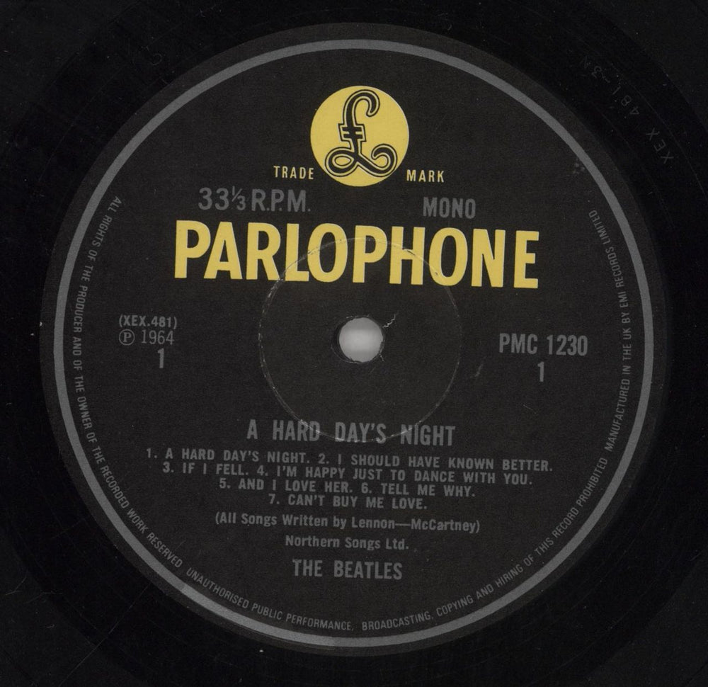 The Beatles A Hard Day's Night - 80's - B/Y UK vinyl LP album (LP record) BTLLPAH271789