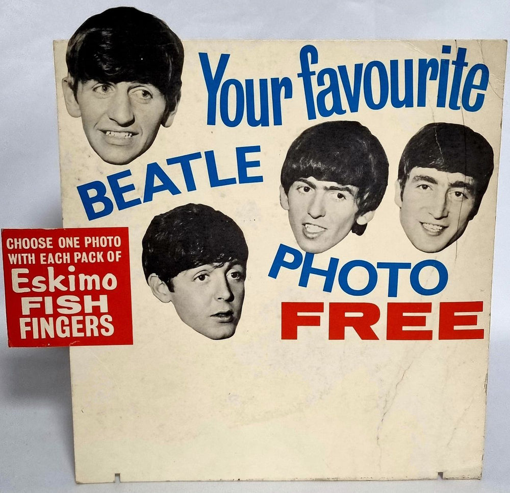 The Beatles Eskimo Fish Fingers + 4 Cards UK Promo display DISPLAY