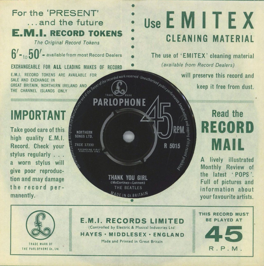 The Beatles From Me To You - 1st - EX UK 7" vinyl single (7 inch record / 45)