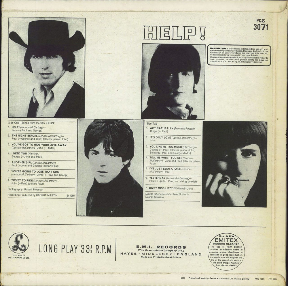 The Beatles Help! - 2nd - EX+ UK vinyl LP album (LP record)