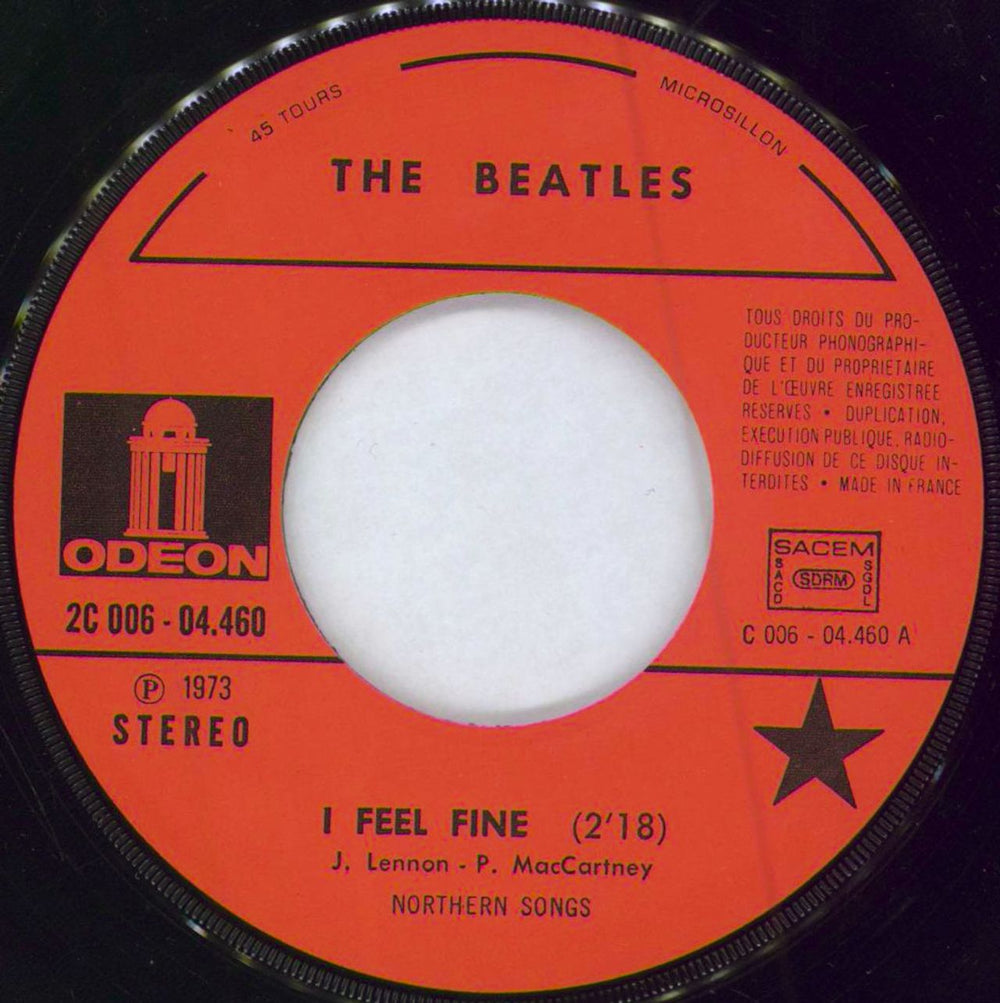 The Beatles I Feel Fine French 7" vinyl single (7 inch record / 45) BTL07IF68477