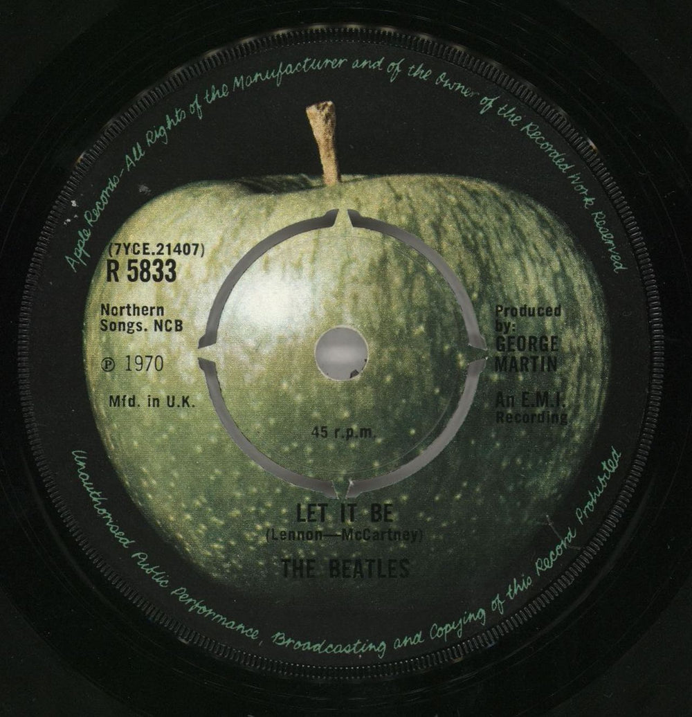 The Beatles Let It Be - 1st - 4pr - P/S - VG UK 7" vinyl single (7 inch record / 45) BTL07LE569083