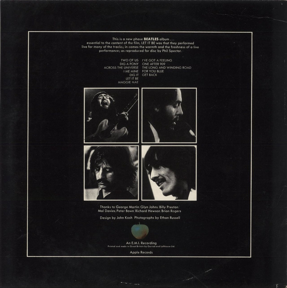 The Beatles Let It Be UK vinyl LP album (LP record)