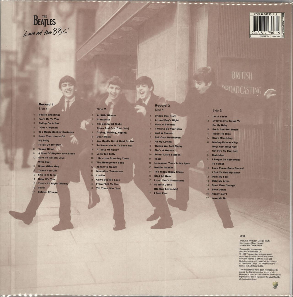 The Beatles Live At The BBC - VG UK 2-LP vinyl record set (Double LP Album) 724383179619