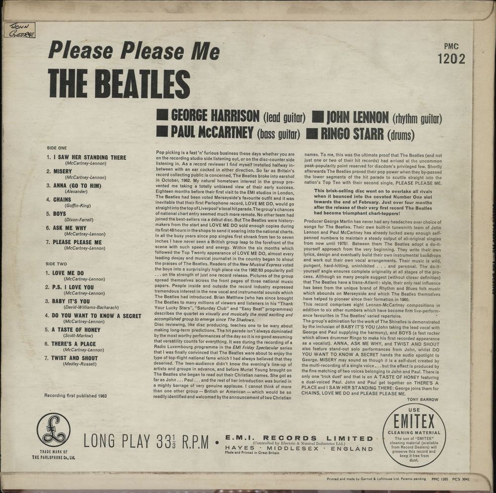 The Beatles Please Please Me - 5th G&L - EX UK vinyl LP album (LP record)