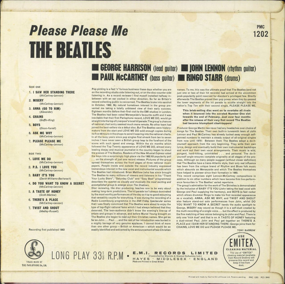 The Beatles Please Please Me - 6th - 5th p/s - EX UK vinyl LP album (LP record)