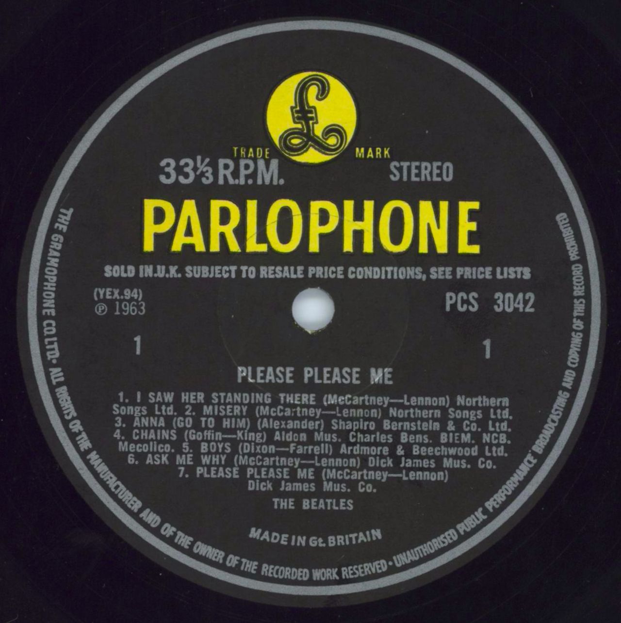 The Beatles Please Please Me - 7th - EX UK Vinyl LP