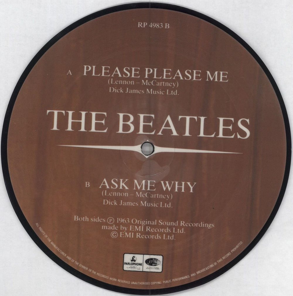 The Beatles Please Please Me - EX UK 7" vinyl picture disc (7 inch picture disc single)