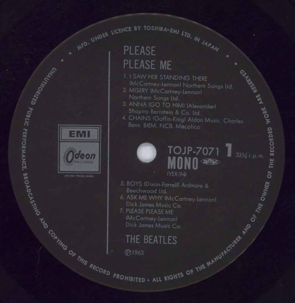 The Beatles Please Please Me - Final Vinyl + Leaflet Japanese vinyl LP album (LP record) BTLLPPL818407