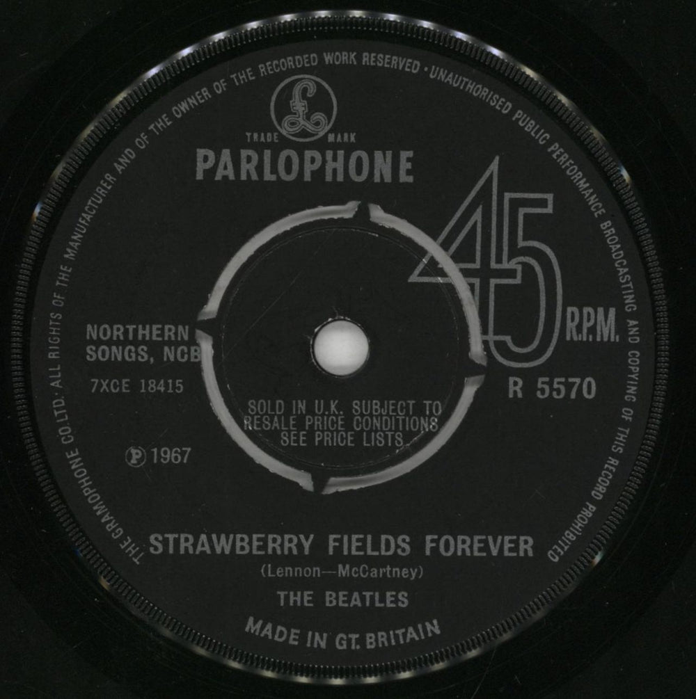 The Beatles Strawberry Fields Forever - 1st - 4pr - P/S - EX UK 7" vinyl single (7 inch record / 45) BTL07ST294632