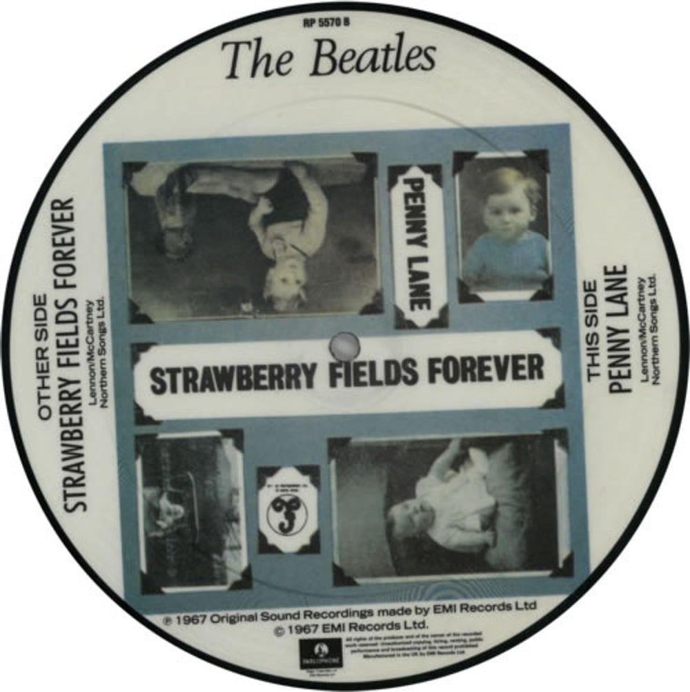 The Beatles Strawberry Fields Forever UK 7" vinyl picture disc (7 inch picture disc single) BTL7PST04400