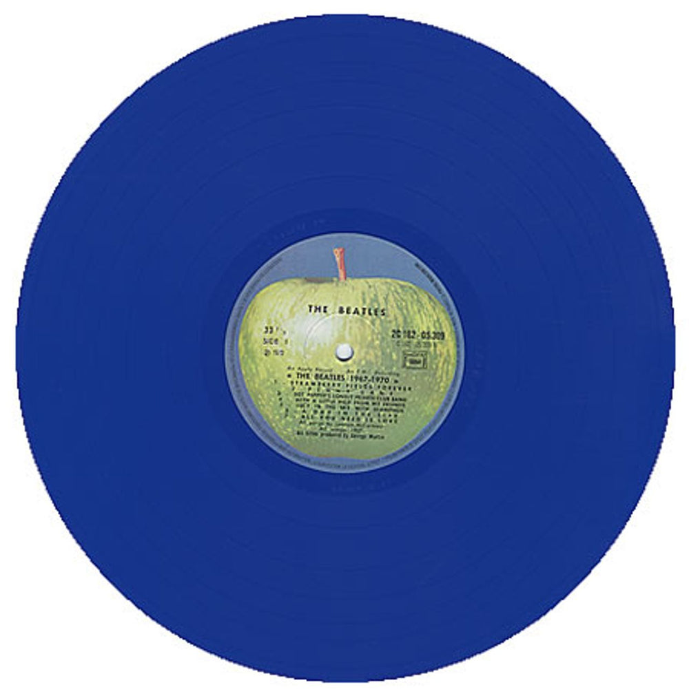 The Beatles The Beatles / 1967-1970 - Blue Vinyl - Stickered French 2-LP vinyl record set (Double LP Album) BTL2LTH104929