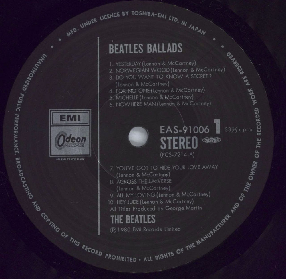 The Beatles The Beatles Ballads + Obi - EX Japanese vinyl LP album (LP record) BTLLPTH822950