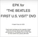 The Beatles The Beatles First U.S. Visit EPK US Promo CD-R acetate CDR ACETATE