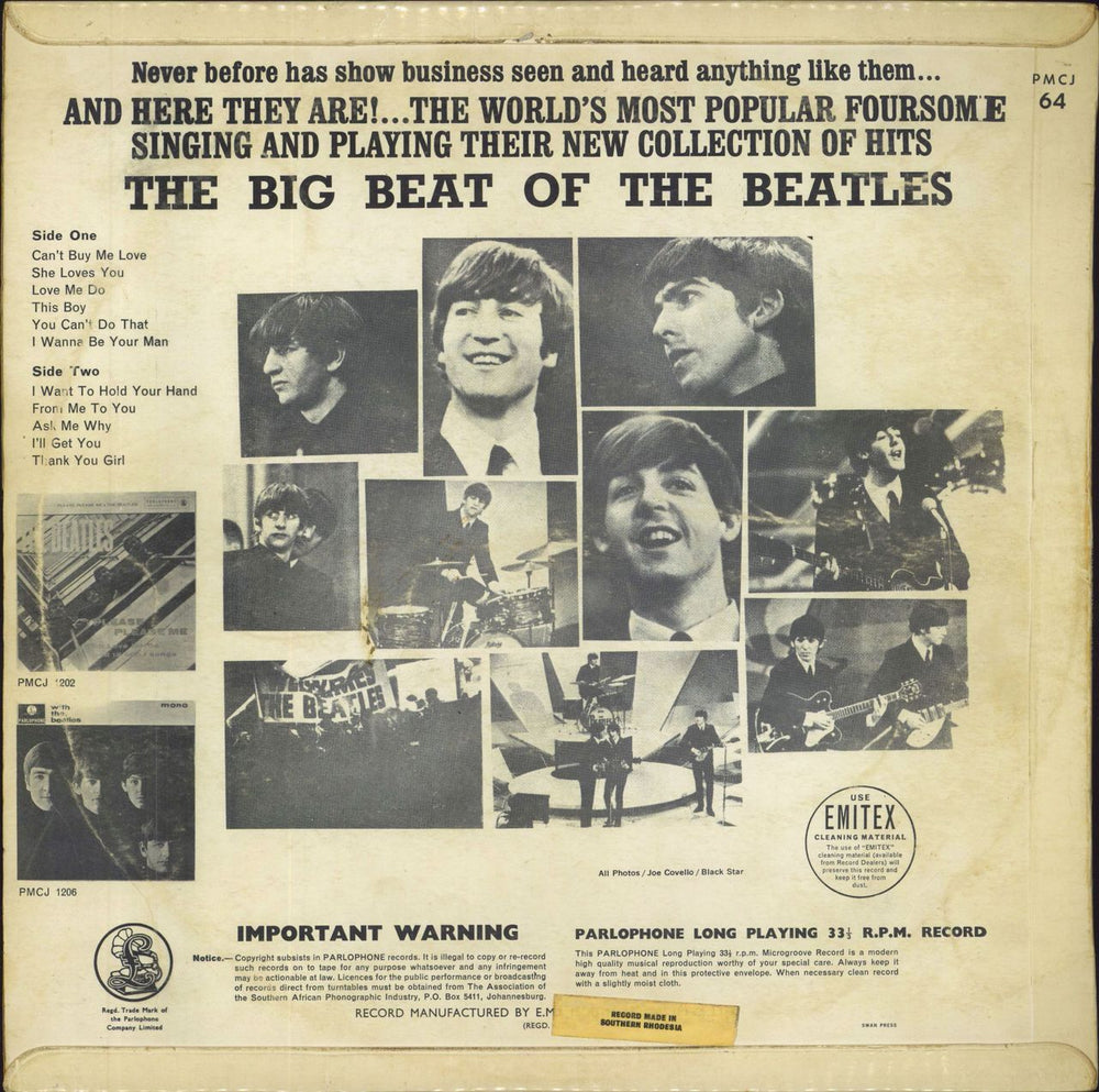 The Beatles The Big Beat Of The Beatles South African vinyl LP album (LP record)