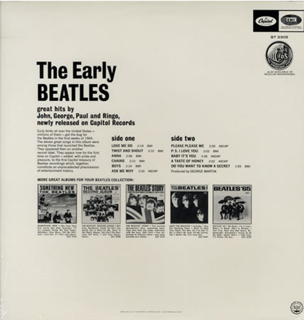 The Beatles The Early Beatles - 70s Sealed US vinyl LP album (LP record) BTLLPTH380804