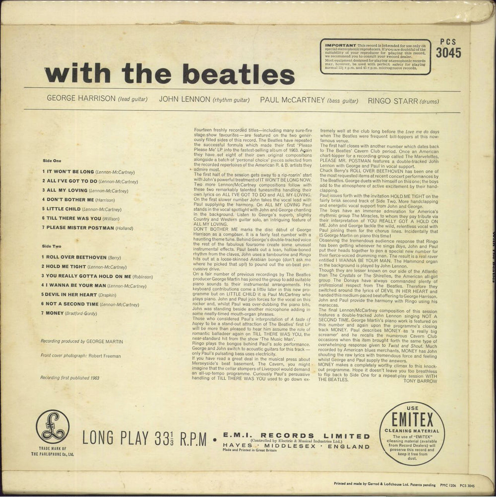 The Beatles With The Beatles - 1st UK vinyl LP album (LP record)