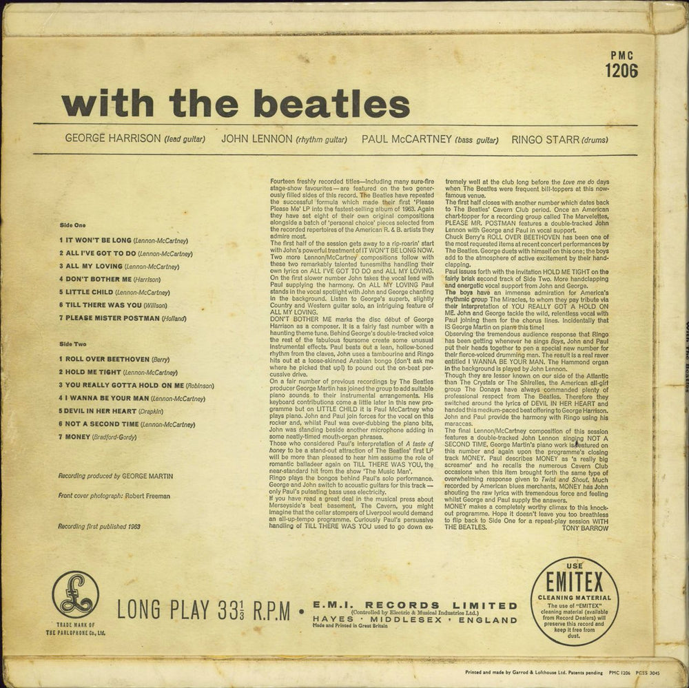 The Beatles With The Beatles - 2nd - Gotta - G UK vinyl LP album (LP record)