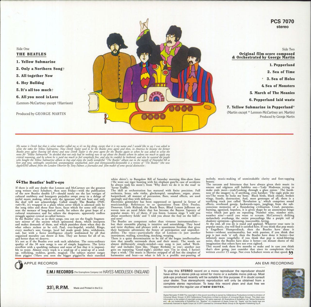 The Beatles Yellow Submarine - 2017 - DeAgostini UK vinyl LP album (LP record)