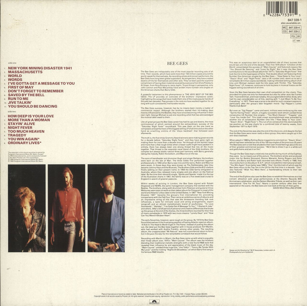 The Bee Gees The Very Best Of The Bee Gees - EX UK vinyl LP album (LP record) 042284733915