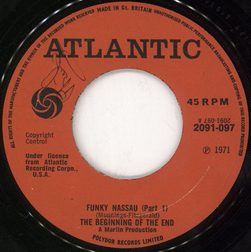 The Beginning Of The End Funky Nassau - 1st UK 7" vinyl single (7 inch record / 45) 2091-097