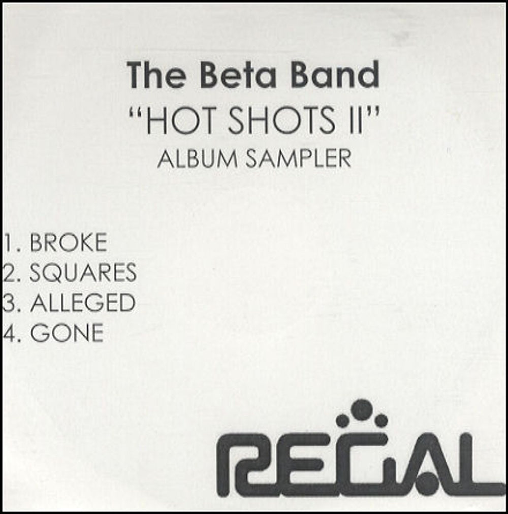 The Beta Band Hot Shots II Album Sampler UK Promo CD-R acetate CD-R ACETATE