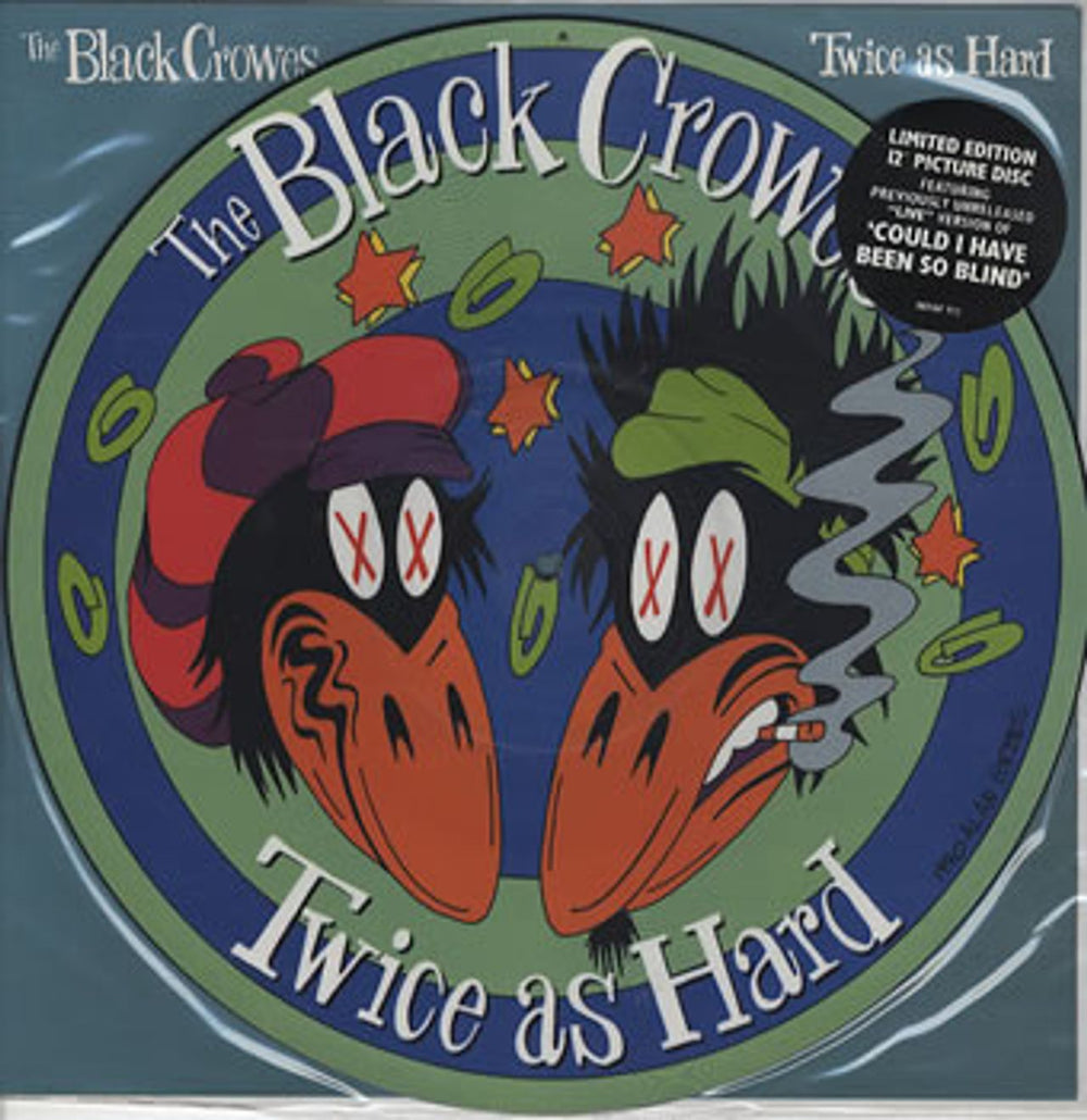 The Black Crowes Twice As Hard - Hype Stickered UK 12" vinyl picture disc (12 inch picture record) DEFAP712