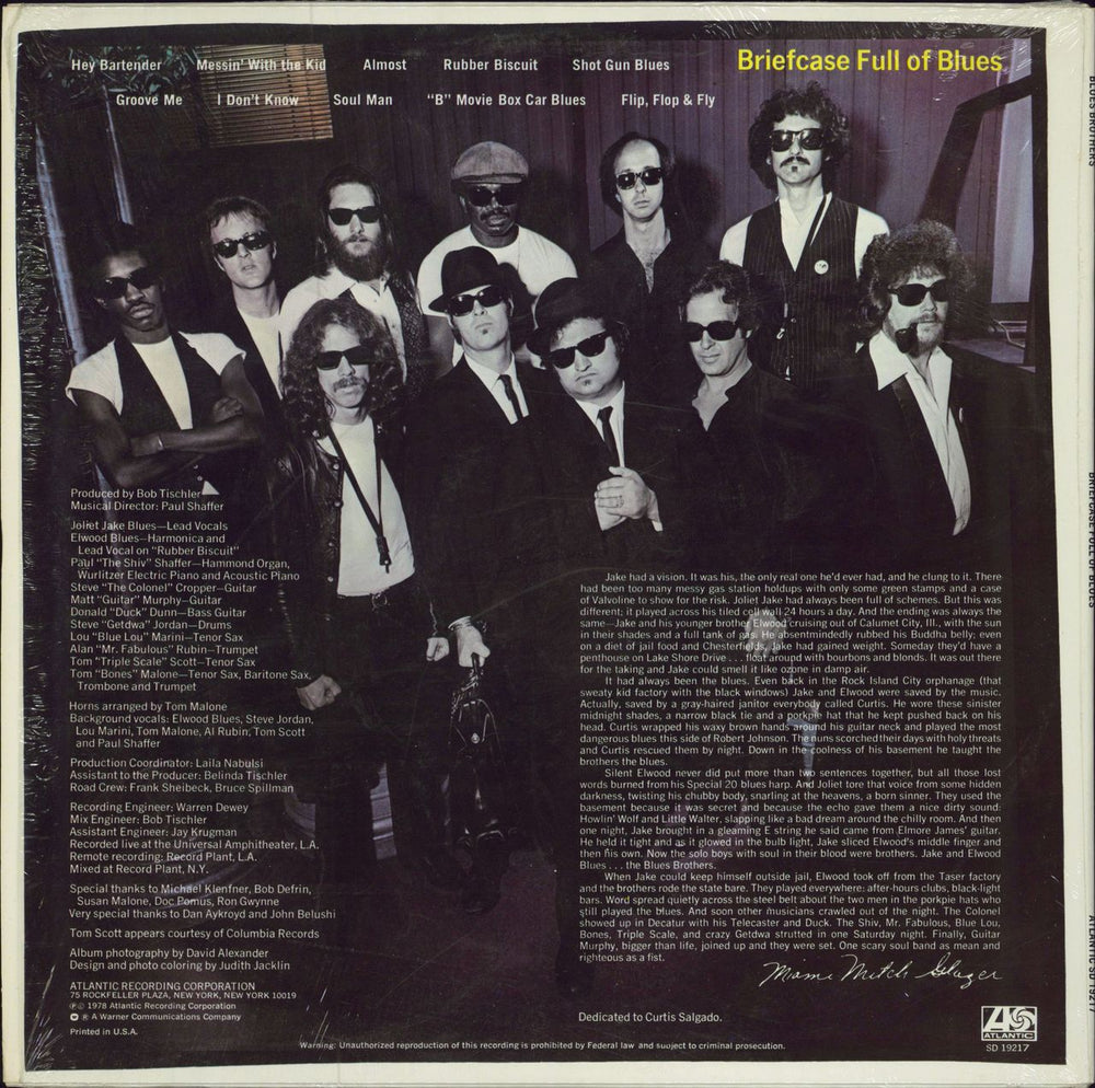 The Blues Brothers Briefcase Full Of Blues open shrink US vinyl LP album (LP record)