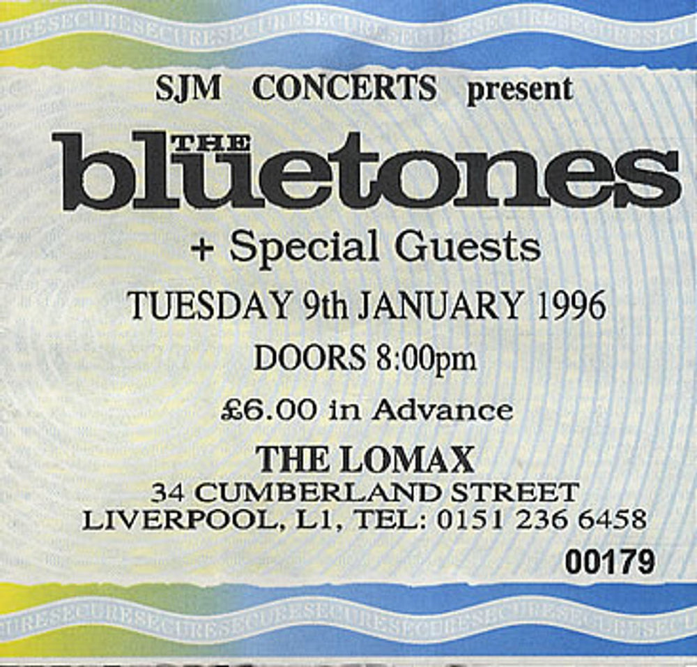 The Bluetones The Lomax UK concert ticket USED TICKET