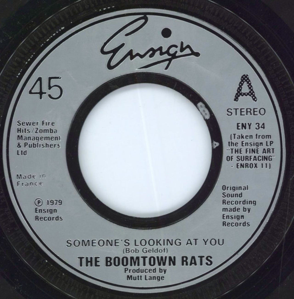 The Boomtown Rats Someone's Looking At You - Jukebox UK 7" vinyl single (7 inch record / 45) ENY34