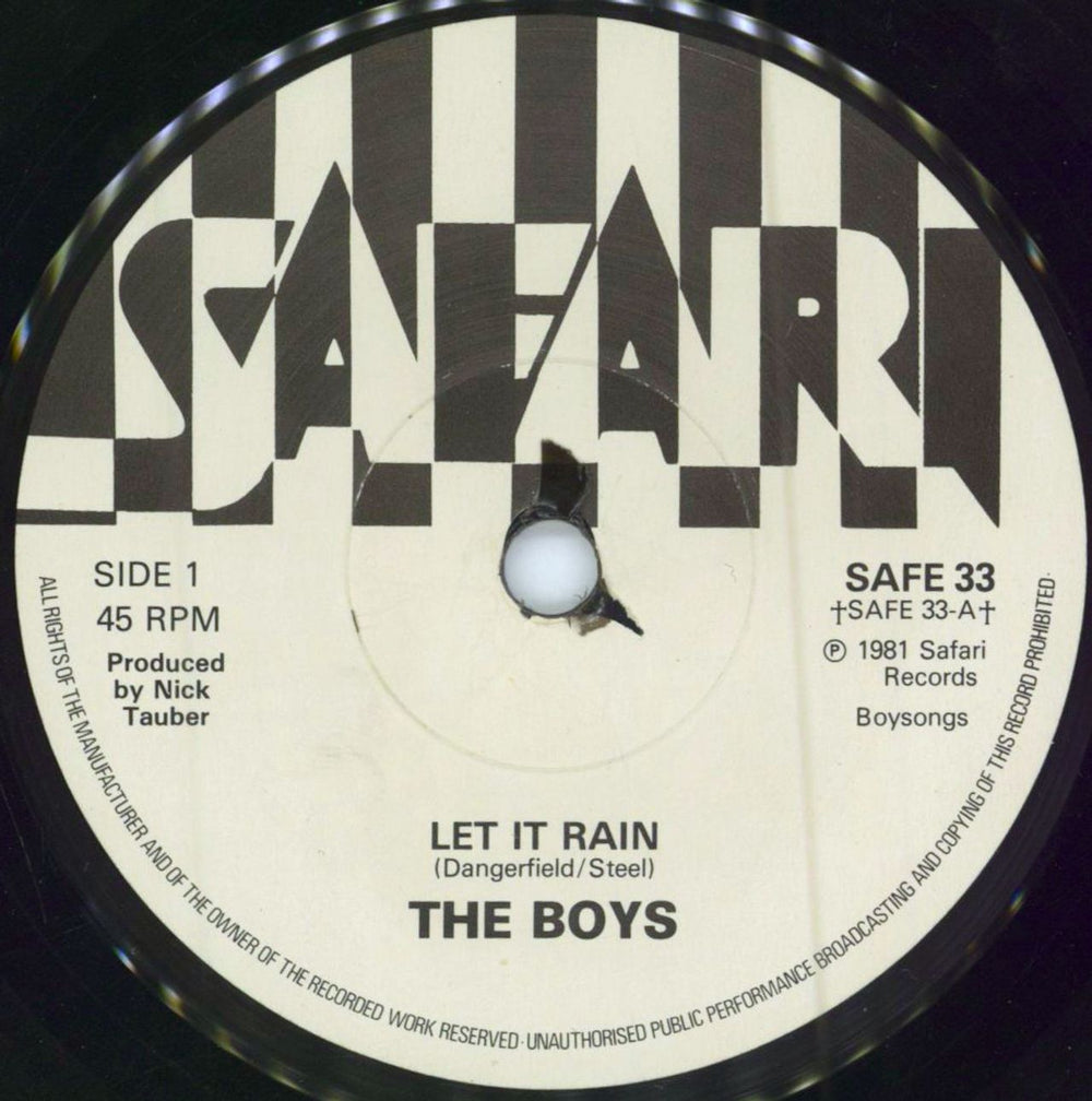 The Boys (Punk) Let It Rain UK 7" vinyl single (7 inch record / 45) THB07LE784231