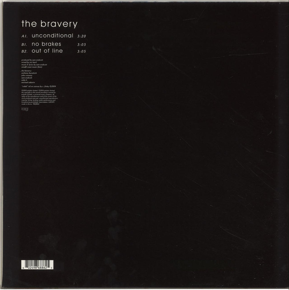 The Bravery Unconditional UK Promo 12" vinyl single (12 inch record / Maxi-single) 602498688625