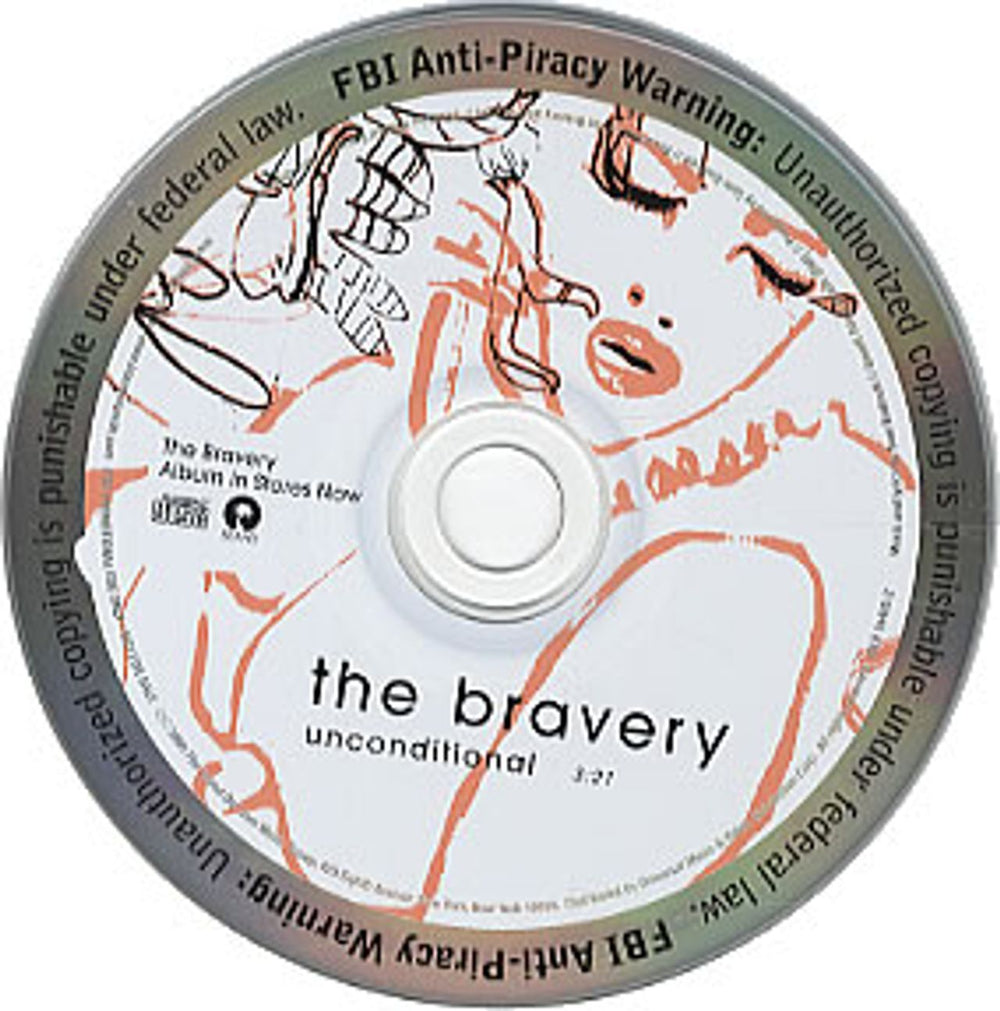 The Bravery Unconditional US Promo CD single (CD5 / 5") ISLR16405-2