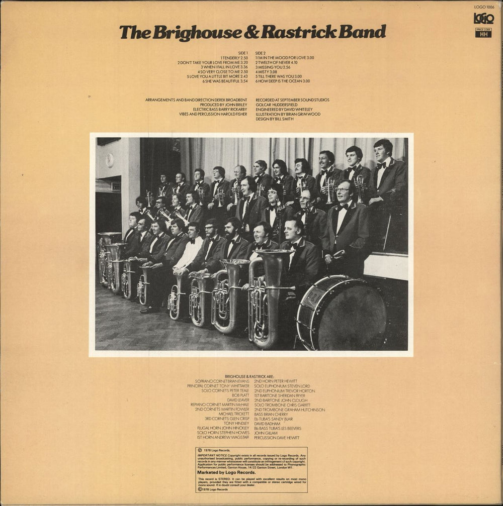 The Brighouse & Rastrick Brass Band Love You A Little Bit More - Test Pressing UK vinyl LP album (LP record)