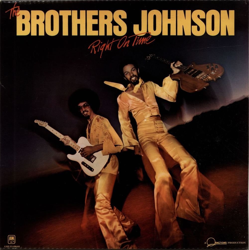 The Brothers Johnson Right On Time + poster UK vinyl LP album (LP record) AMLH64644