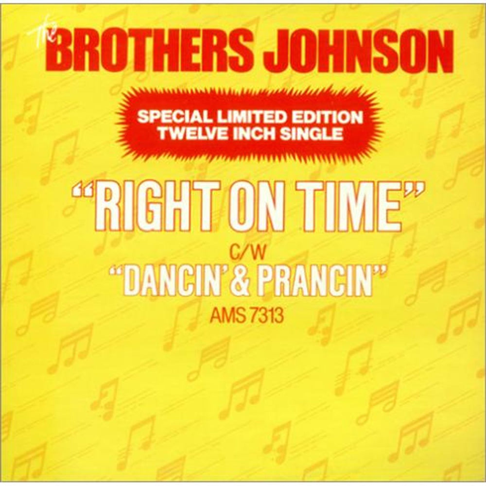 The Brothers Johnson Right On Time UK 12" vinyl single (12 inch record / Maxi-single) AMS7313