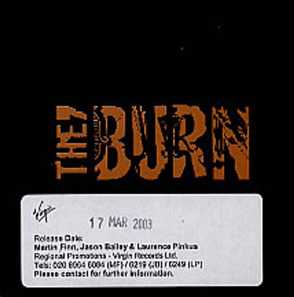 The Burn Drunken Fool UK Promo CD single (CD5 / 5") HUTCDP166