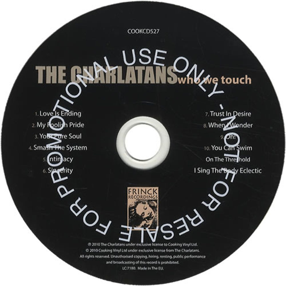 The Charlatans (UK) Who We Touch UK Promo CD album (CDLP) CHACDWH534693